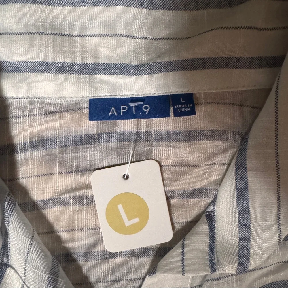 Apt. 9 Blue‎ and White Striped Sheet Shirt dress cover up